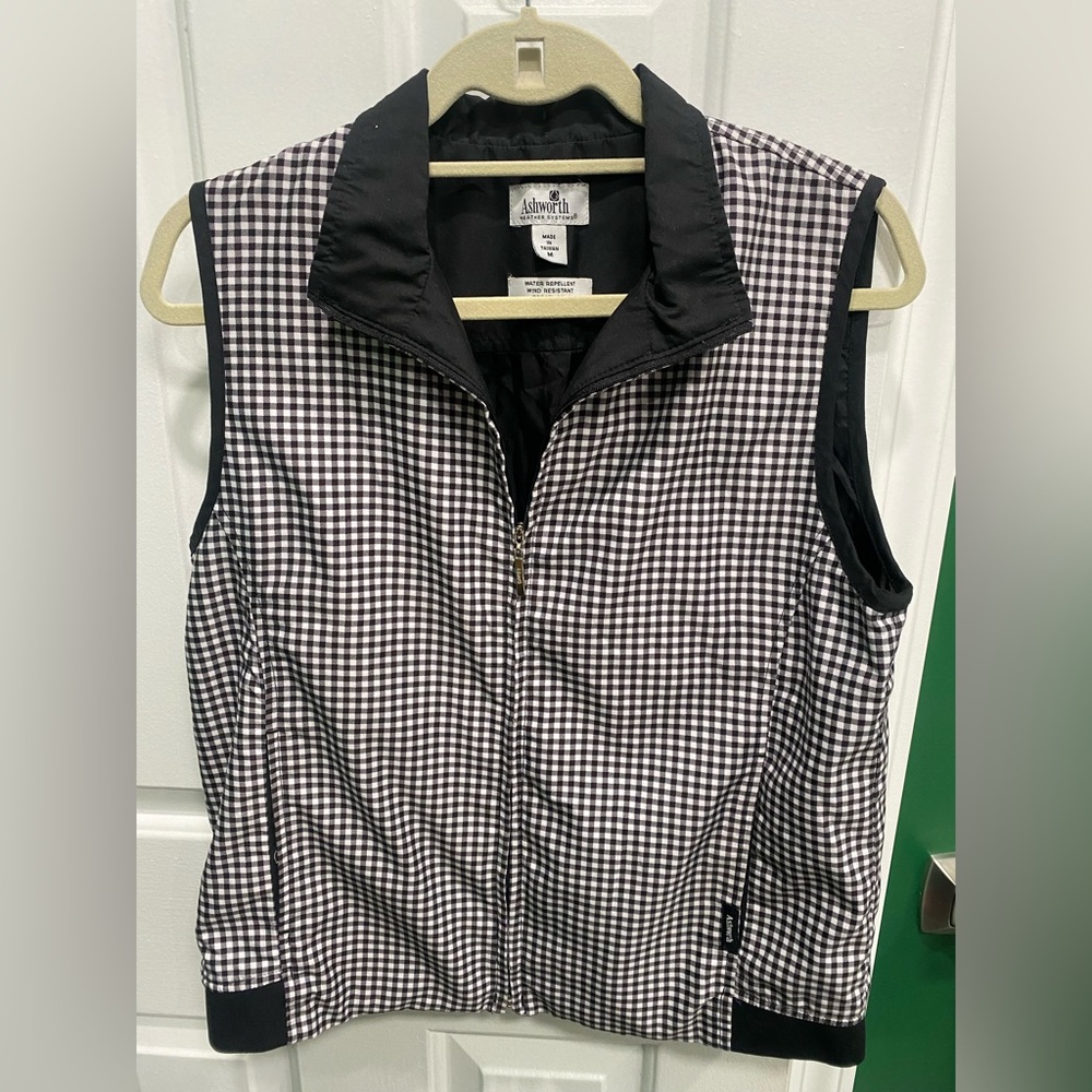 Ashworth Ladies Golf Vest gingham plaid vest women’s size Medium